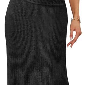 Summer Slip Bodycon Maxi Dress Textured Spaghetti Strap for Women